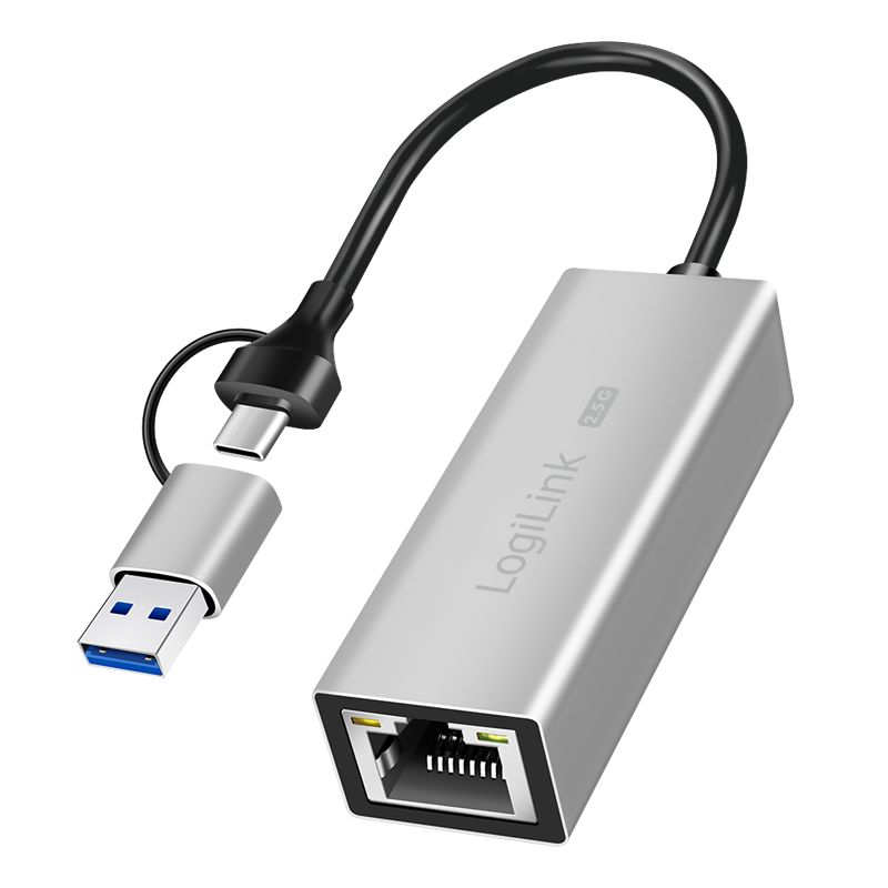 Netzwerkadapter LogiLink USB3.2 Type-C/-A/RJ45 2,5GBit