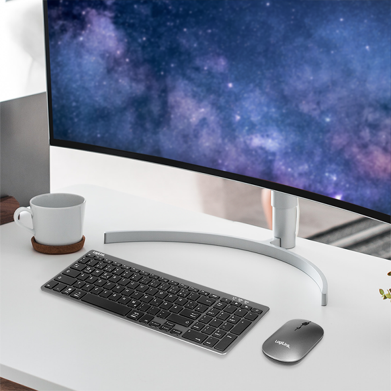 Tastaturset LogiLink Wireless Dual-Mode 2,4GHz/Bluetooth USB