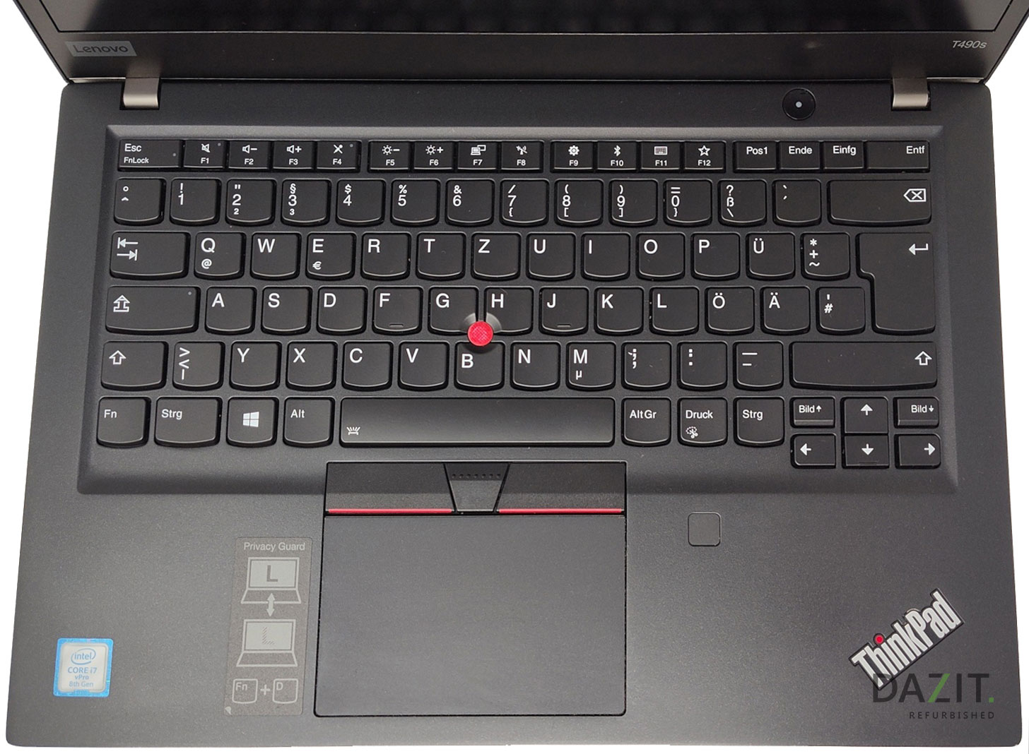 Notebook Lenovo ThinkPad T490s Core i7-8665U 1,90GHz refurb.B