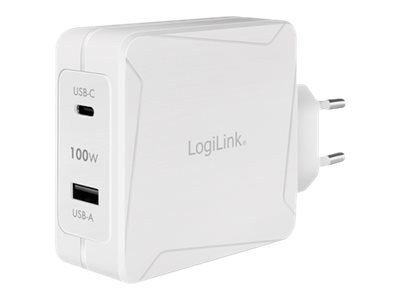 Netzgerät LogiLink USB-C/A weiß 5V-20VDC 100W PD GaN