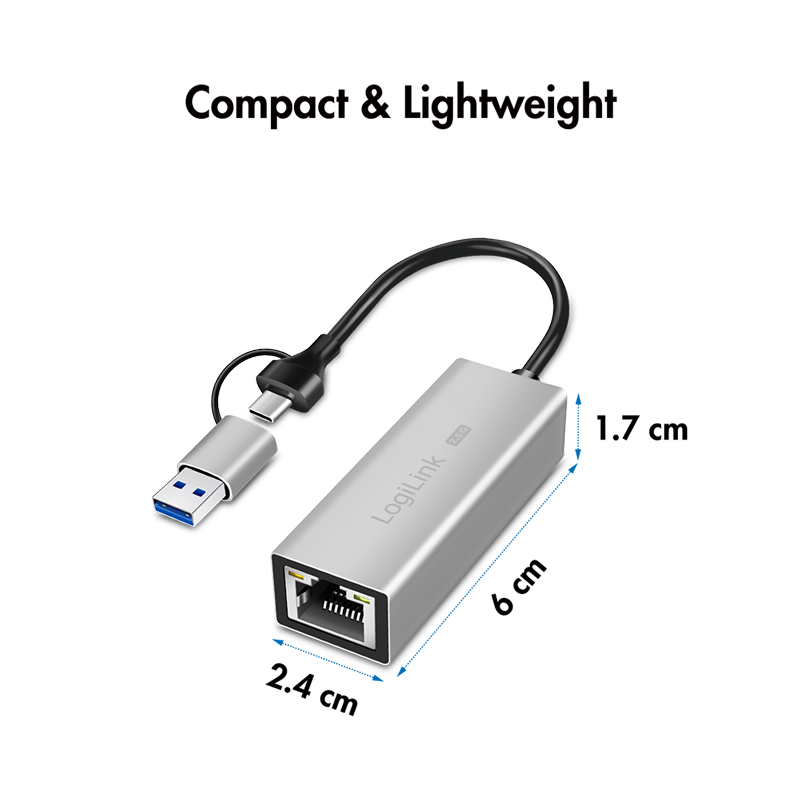 Netzwerkadapter LogiLink USB3.2 Type-C/-A/RJ45 2,5GBit