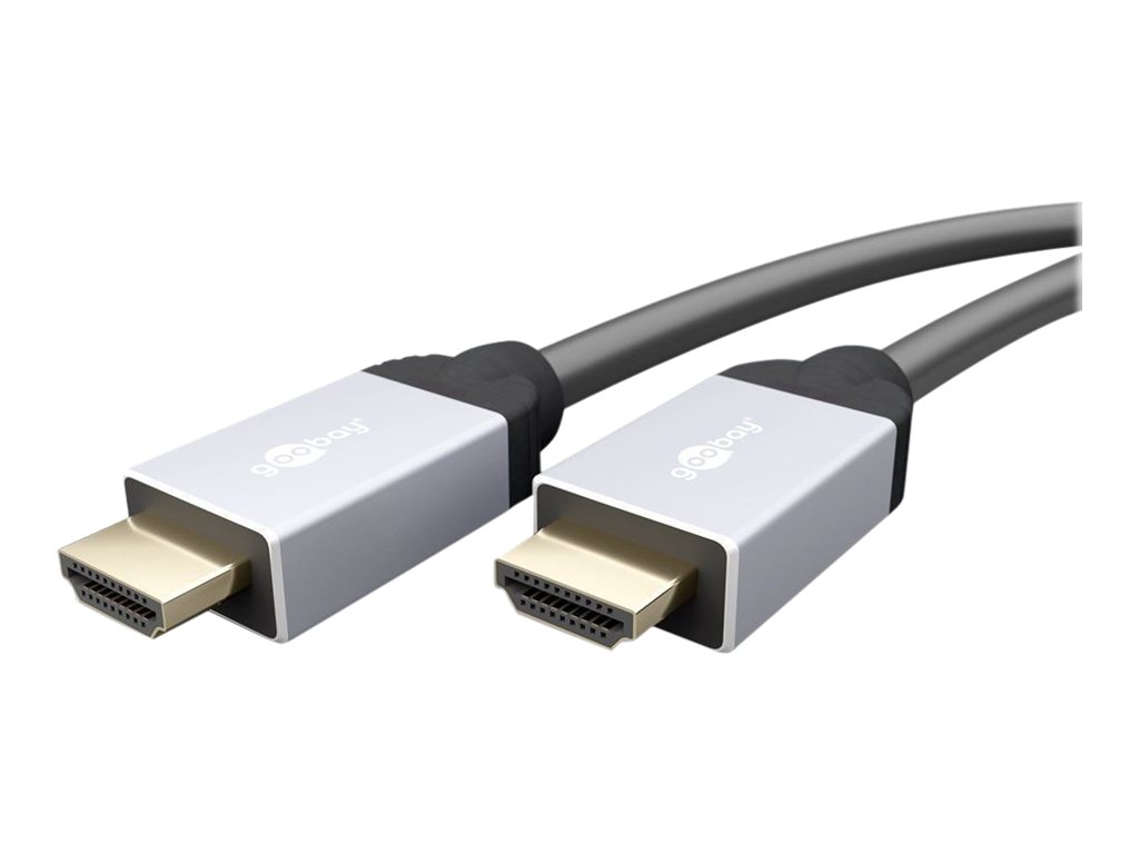 HDMI-Kabel Goobay Plus A-m/m 3,0m schwarz Metallstecker