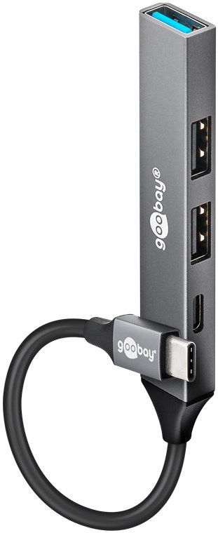 USB-Hub Goobay USB Type-C 4-Port USB3.0/2.0 grau