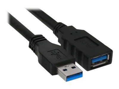 USB-Kabel InLine Verlängerung USB3.2 Gen1 A-m/f 0,5 schwarz