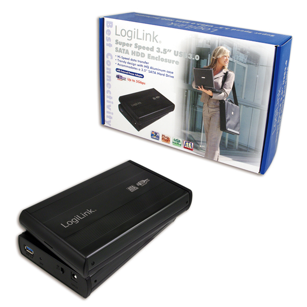 Gehäuse LogiLink 3,5-Zoll-SATA USB3.0 schwarz