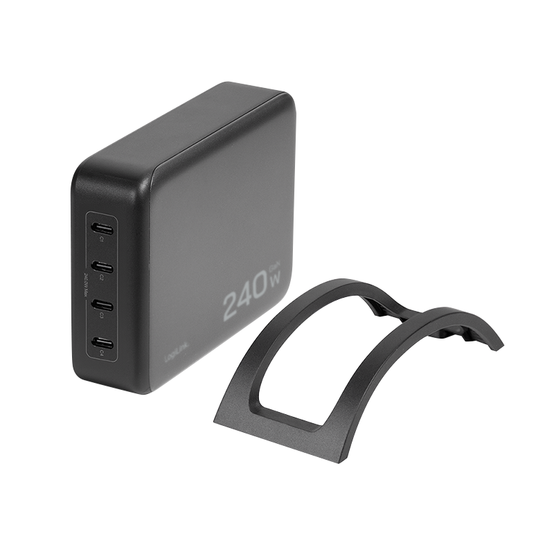 USB-Netzteil LogiLink 4xUSB-C 240W PD3.1 GaN schwarz