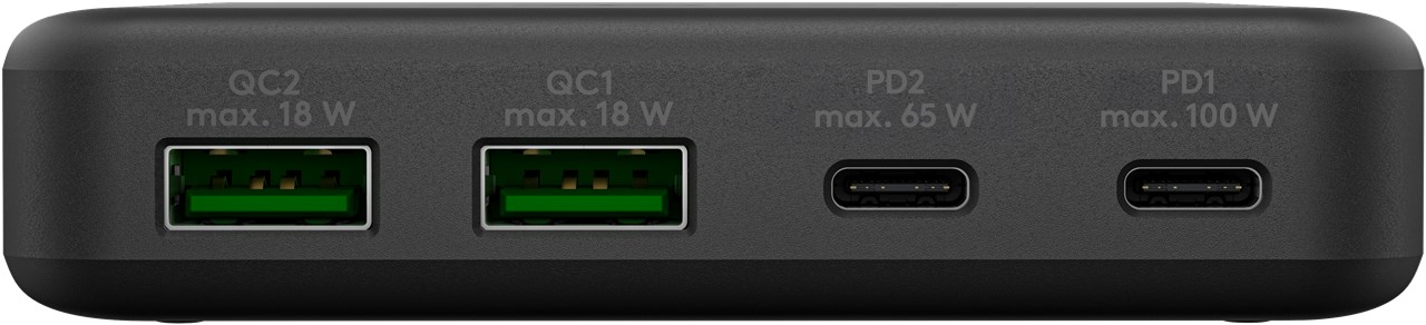 USB-Netzteil Goobay 2xUSB-C 2xUSB-A 100W PD GaN schwarz