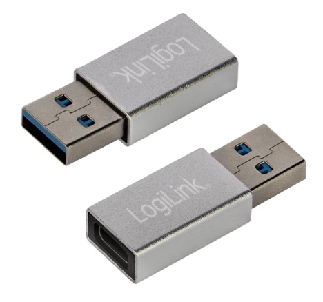 USB-Adapter LogiLink Aluminium USB3.2 Gen1 Type-C-f/A-m