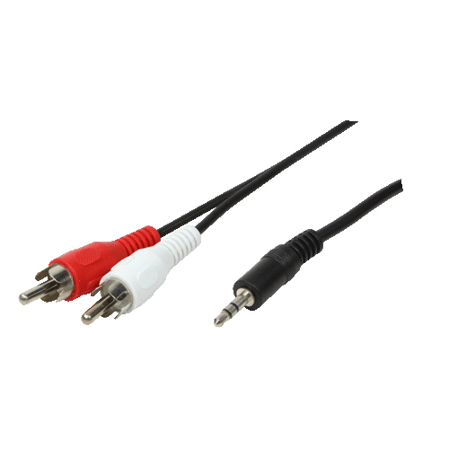 Audio-Kabel Goobay 2xCinch-m/ 1x3,5mm-Klinke-m stereo 2,5m