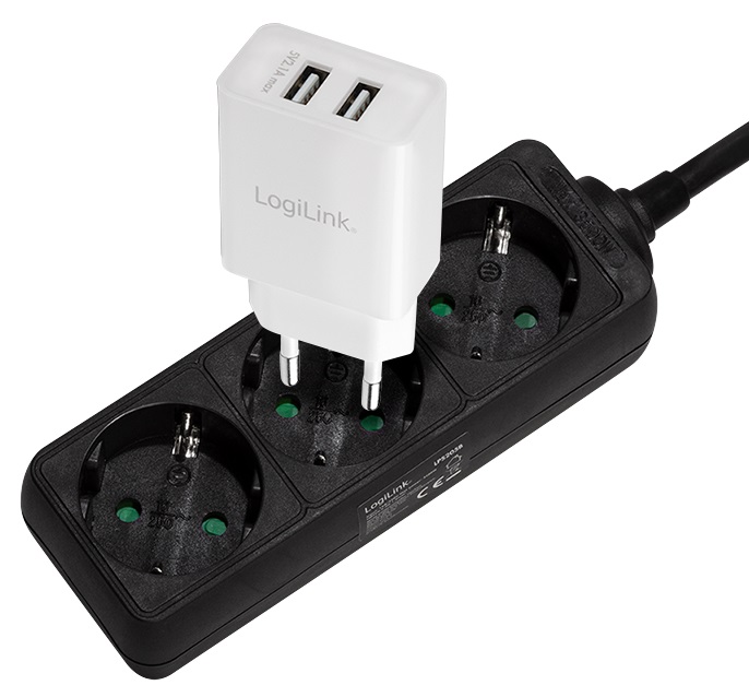 Steckdosenleiste LogiLink sw 3xSchutzko 1,4m-Kabel