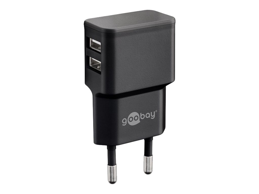 Netzgerät Goobay USB schwarz 5VDC max. 2,4A 2xUSB-A