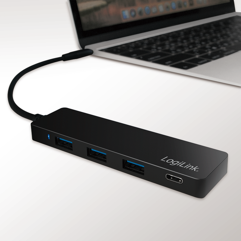 USB-Hub LogiLink USB Type-C 4-Port USB3.2 schwarz