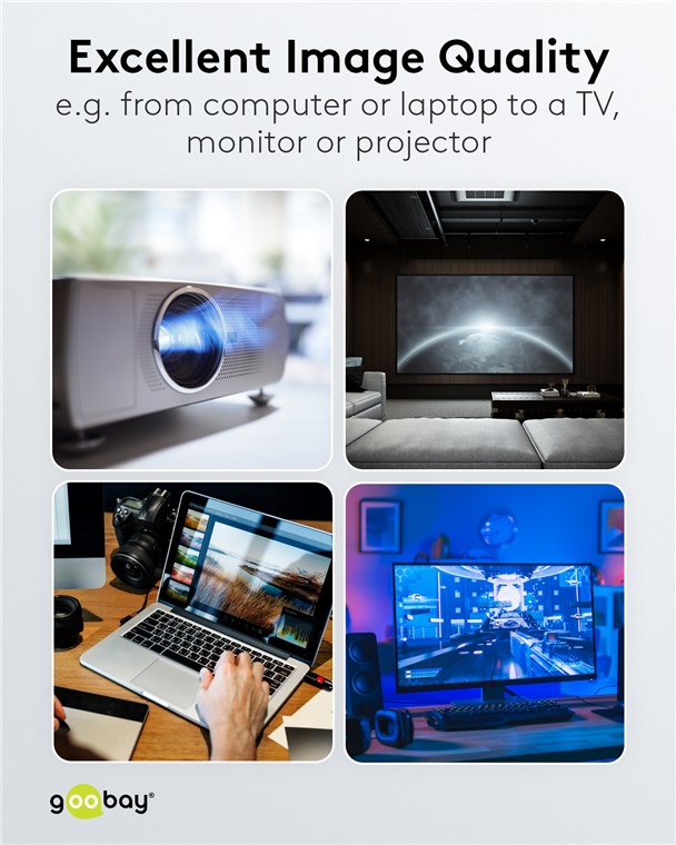 DisplayPort-Kabel Goobay DP-m/HDMI-A-m 1,0m DP1.2