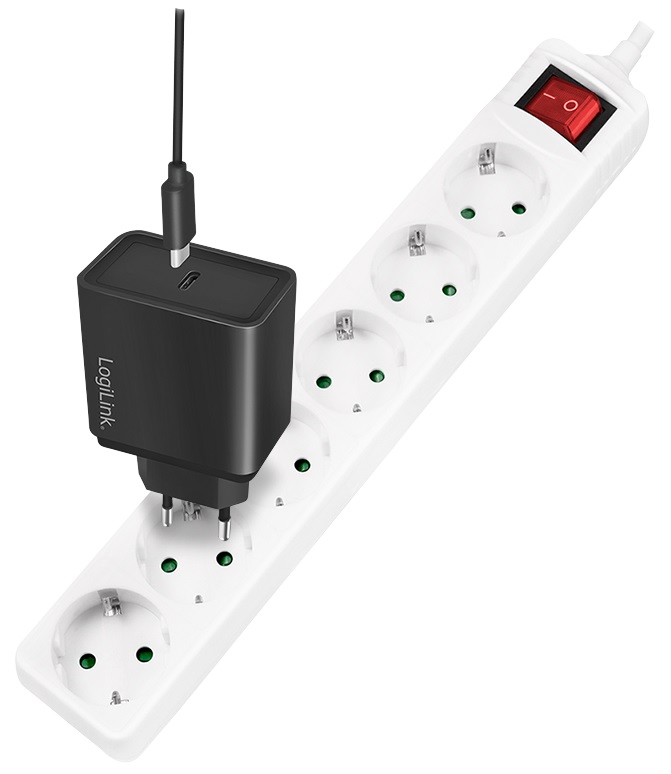 Steckdosenleiste LogiLink weiß 6xSchutzko 1,4m-Kabel Schalter