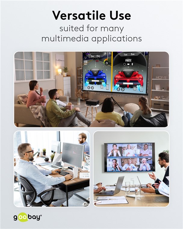 DisplayPort-Kabel Goobay Plus DP-m/HDMI-A-m 5,0m DP1.2