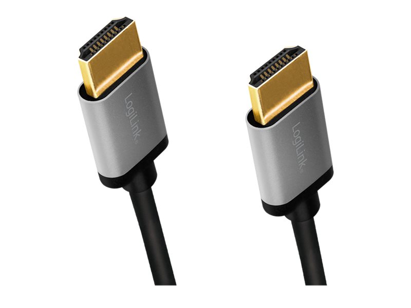 HDMI-Kabel LogiLink A-m/m 2,0m Premium Alu schwarz/grau