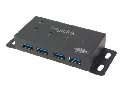 USB-Hub LogiLink 4-Port USB3.0 schwarz Metall