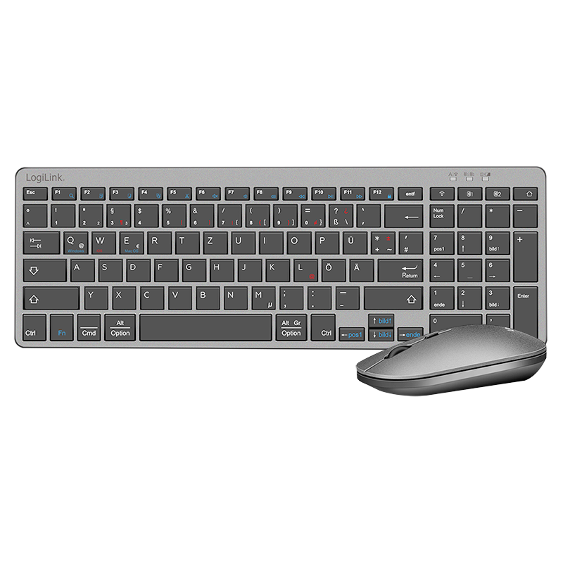 Tastaturset LogiLink Wireless Dual-Mode 2,4GHz/Bluetooth USB