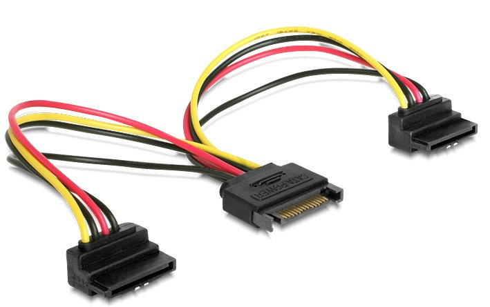 Y-Stromkabel Goobay intern 1xSATA-m / 2xSATA-f gew. 15cm