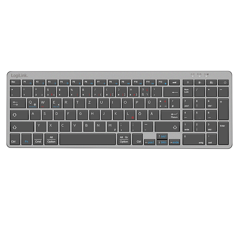 Tastaturset LogiLink Wireless Dual-Mode 2,4GHz/Bluetooth USB