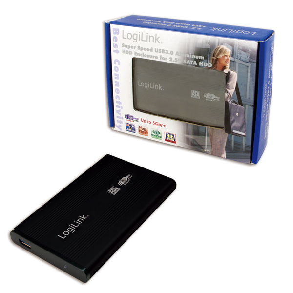 Gehäuse LogiLink 2,5-Zoll-SATA USB3.0 schwarz