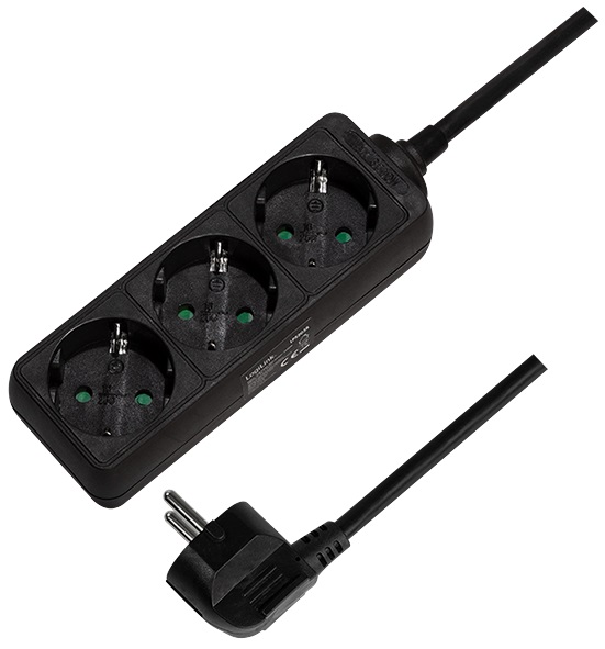 Steckdosenleiste LogiLink sw 3xSchutzko 1,4m-Kabel
