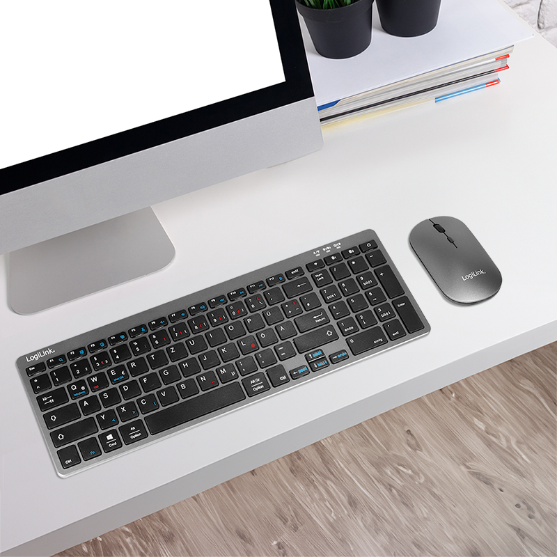 Tastaturset LogiLink Wireless Dual-Mode 2,4GHz/Bluetooth USB