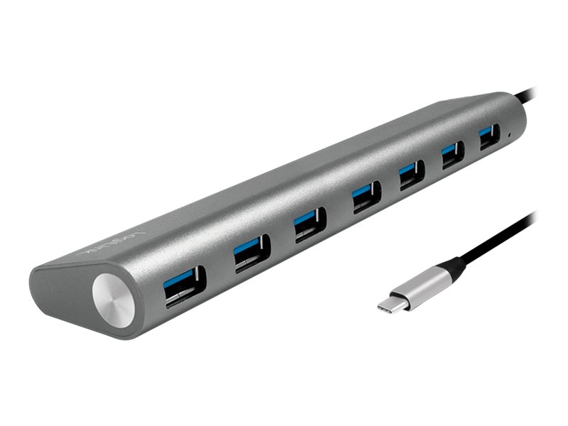 USB-Hub LogiLink USB Type-C 7-Port USB3.2 silber