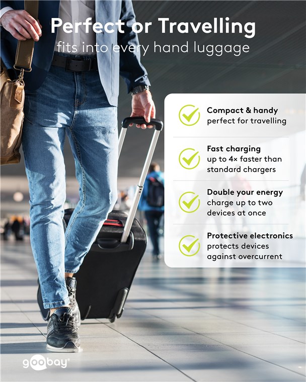 USB-Netzteil Goobay 1xUSB-C 1xUSB-A 4,0A 65W PD GaN schw.