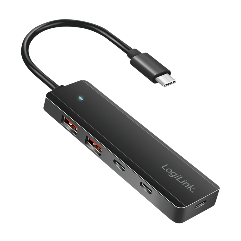 USB-Hub LogiLink Type-C 4-Port USB3.2 schwarz 10GBit/s