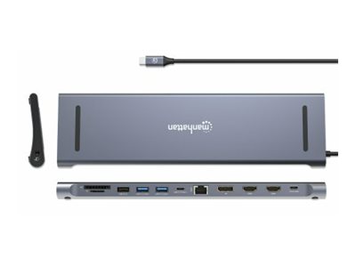 Dockingstation Manhattan USB3.2 Gen1 Type-C 12-in1