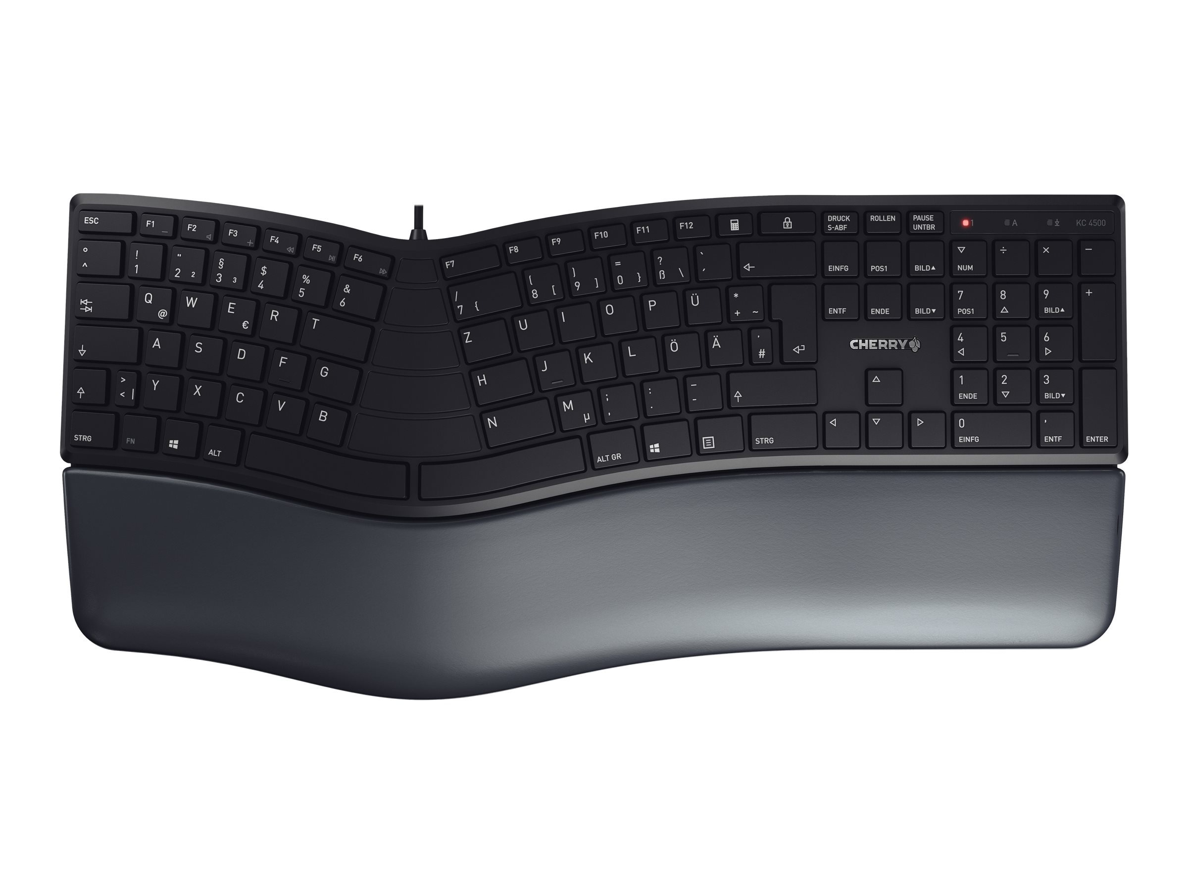 Tastatur Cherry KC 4500 ERGO USB schwarz deutsch