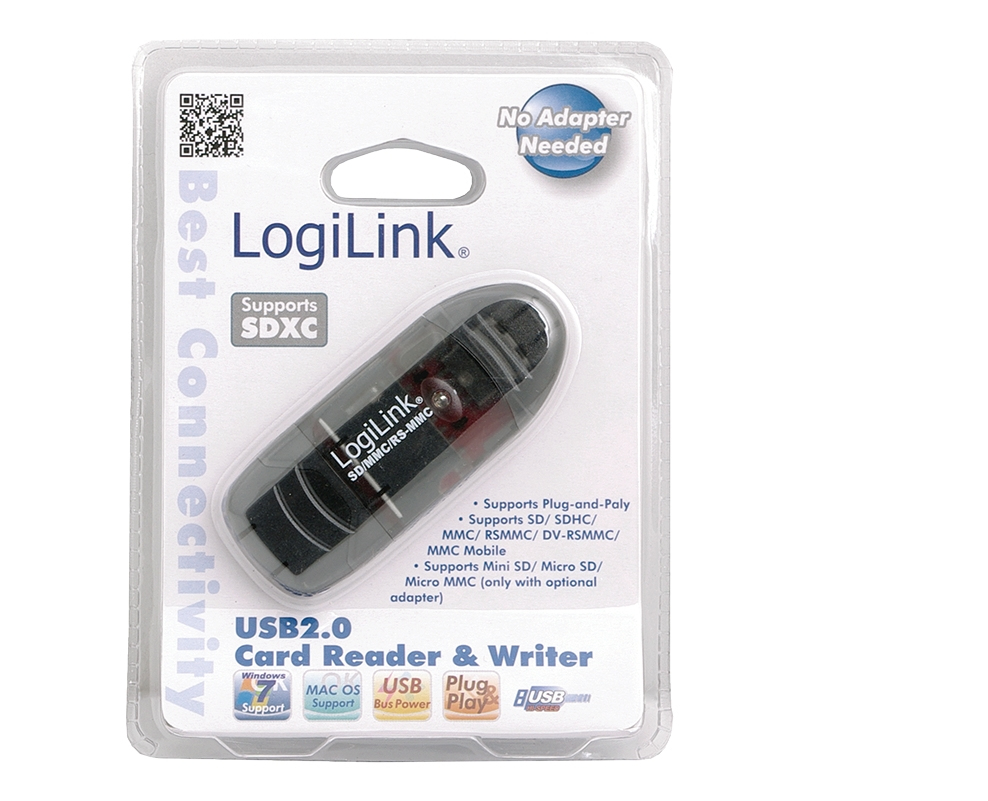 Kartenleser LogiLink USB-Stick für SDHC/MMC/RS-MMC schwarz