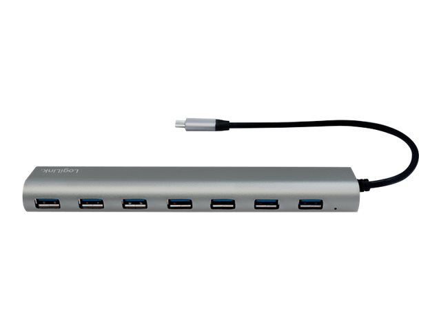 USB-Hub LogiLink USB Type-C 7-Port USB3.2 silber