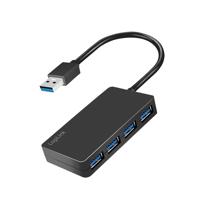 USB-Hub LogiLink Type-A 4-Port USB3.2 schwarz