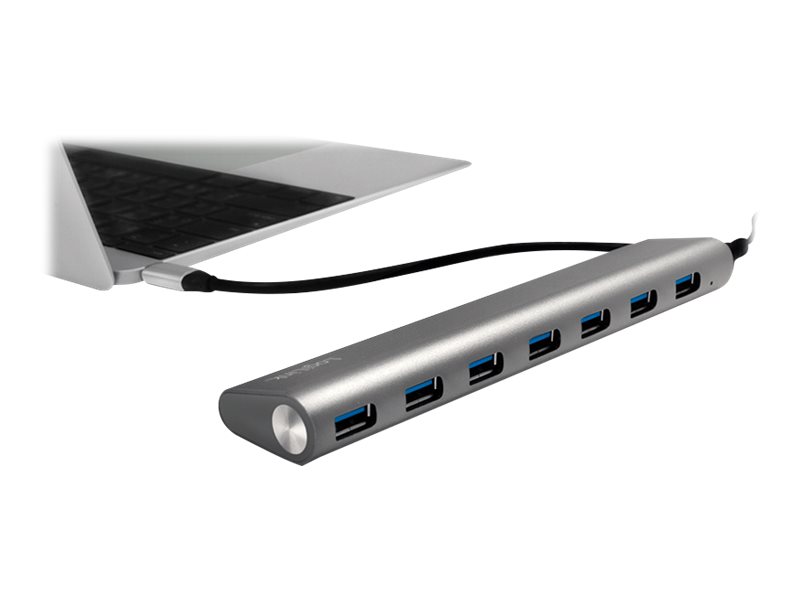 USB-Hub LogiLink USB Type-C 7-Port USB3.2 silber