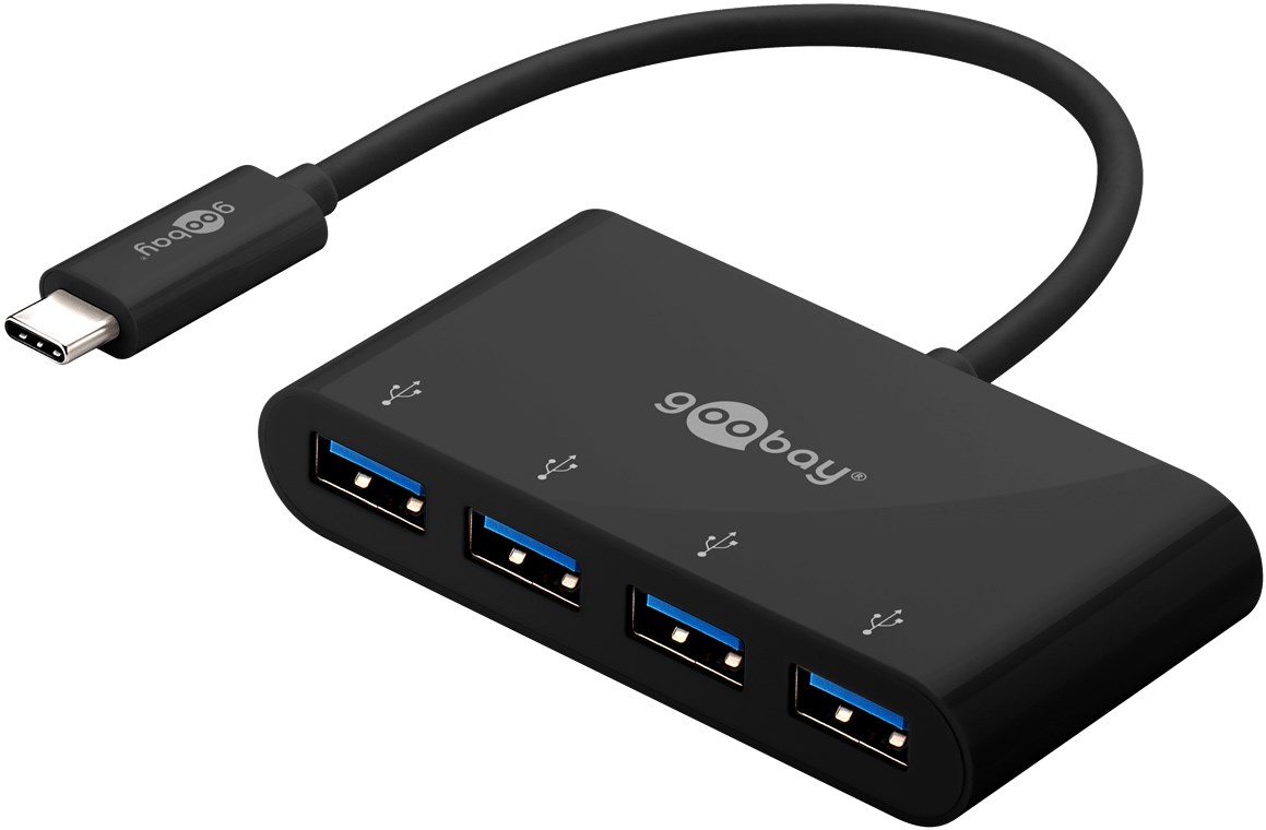 USB-Hub Goobay USB Type-C 4-Port USB3.0 schwarz