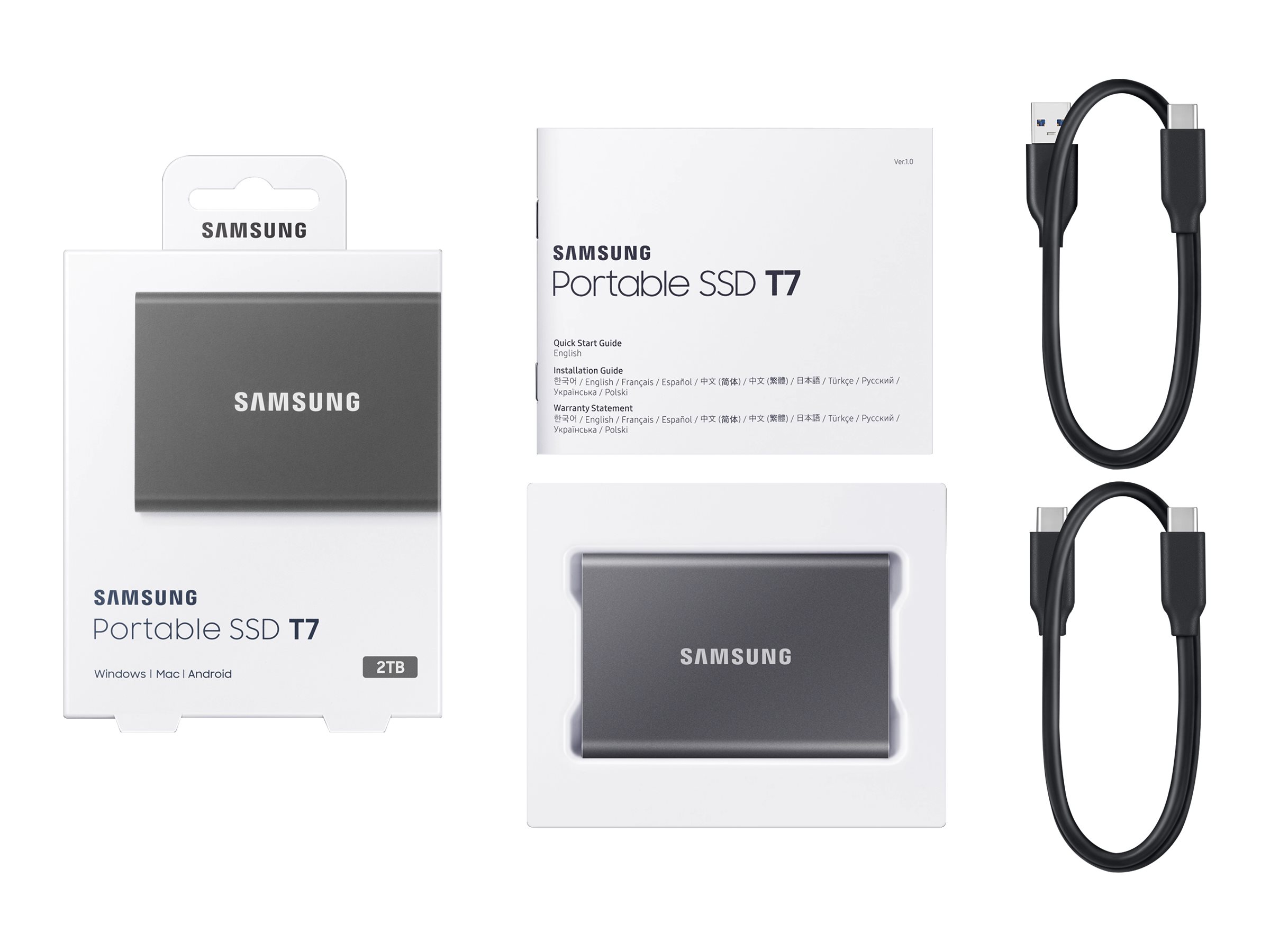 SSD Samsung Portable T7 USB3.1 PCIe NVMe TLC 2TB