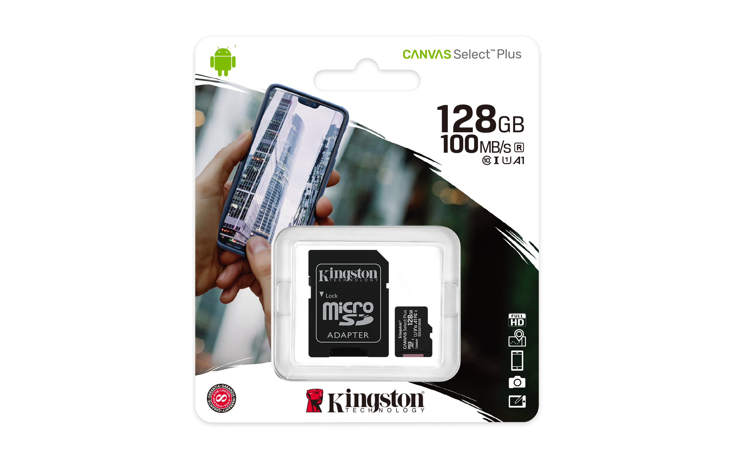 microSDXC-Card Kingston Canvas Select Plus 128GB Class10