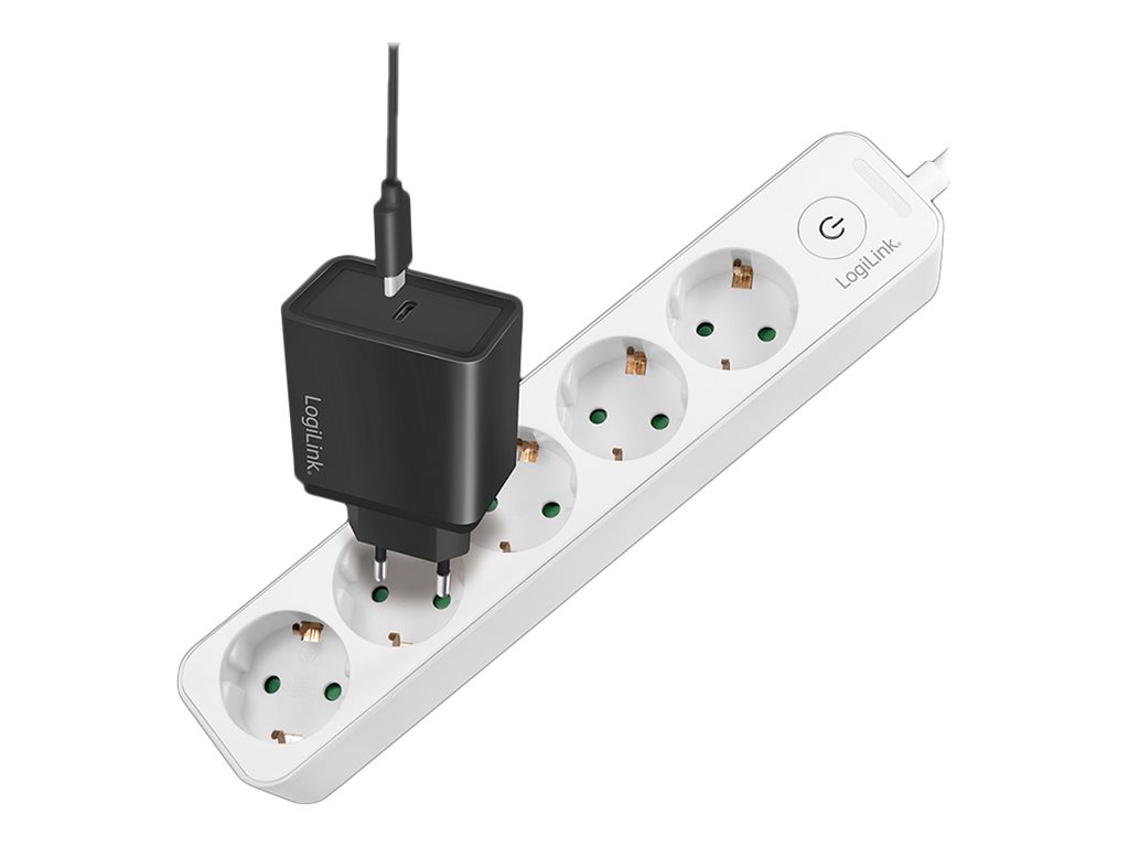 Steckdosenleiste LogiLink weiß 5xSchutzko 1,4m-Kabel Schalter