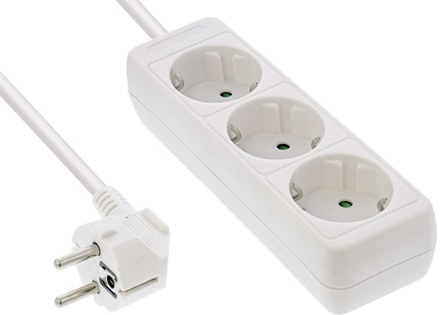 Steckdosenleiste InLine weiß 3xSchutzko 5,0m-Kabel