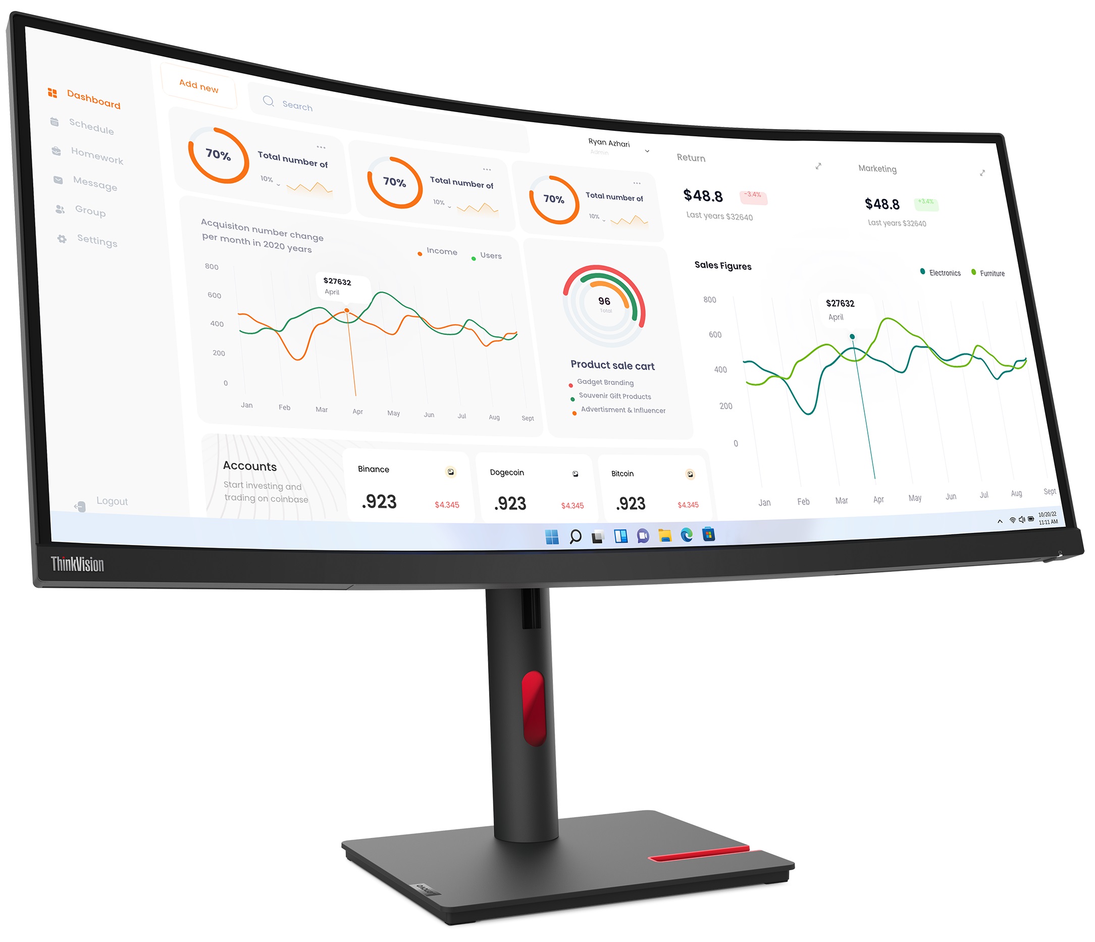 TFT-Monitor Lenovo ThinkVision T34w-30 86cm(34-Zoll) UWQHD VA