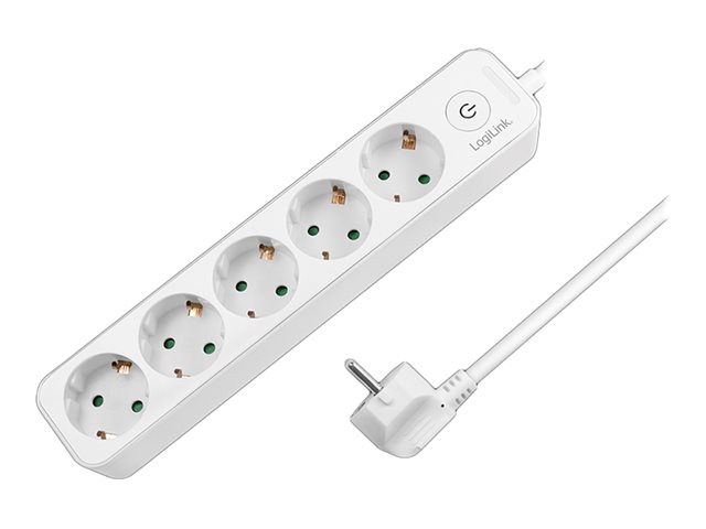 Steckdosenleiste LogiLink weiß 5xSchutzko 1,4m-Kabel Schalter