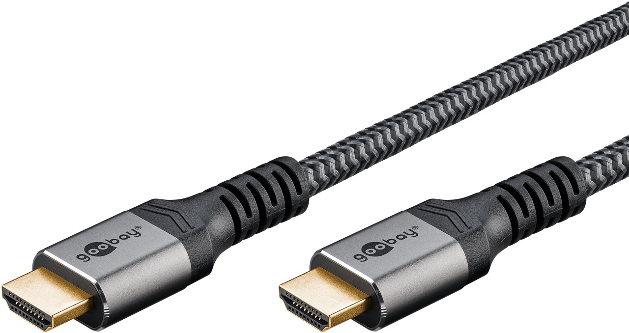 HDMI-Kabel Goobay Plus A-m/m 10m grau Textil