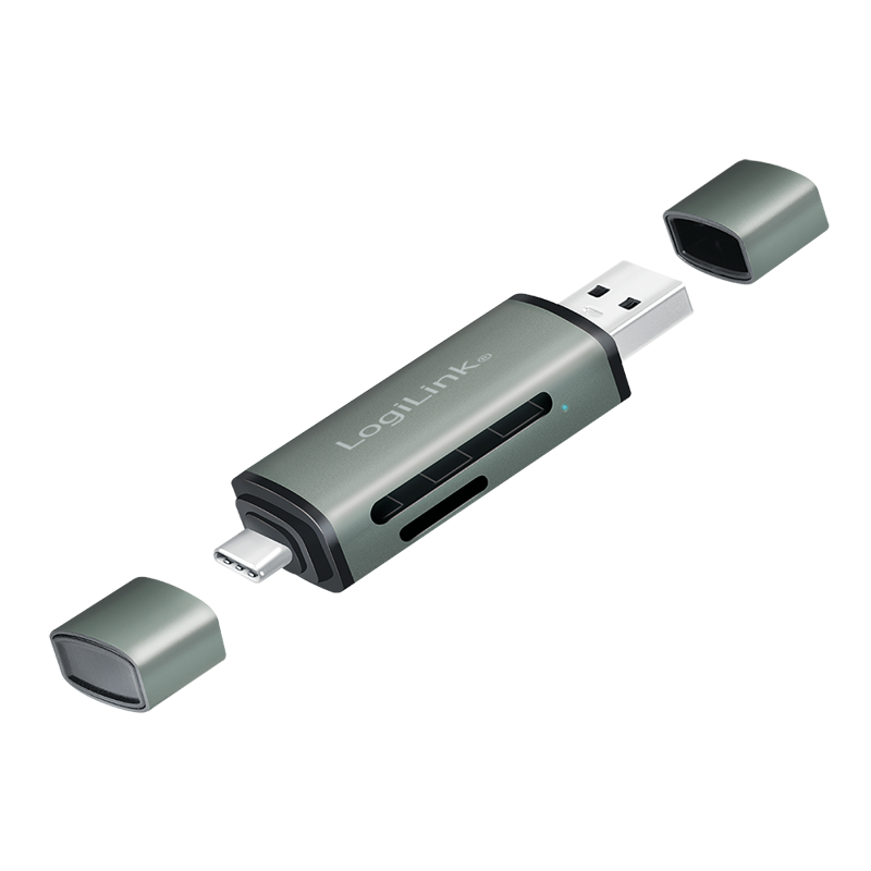 Kartenleser LogiLink USB-Stick USB3.2 microSDHC/XC silber