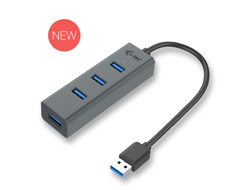 USB-Hub i-tec Metal 4-Port USB3.0 schwarz