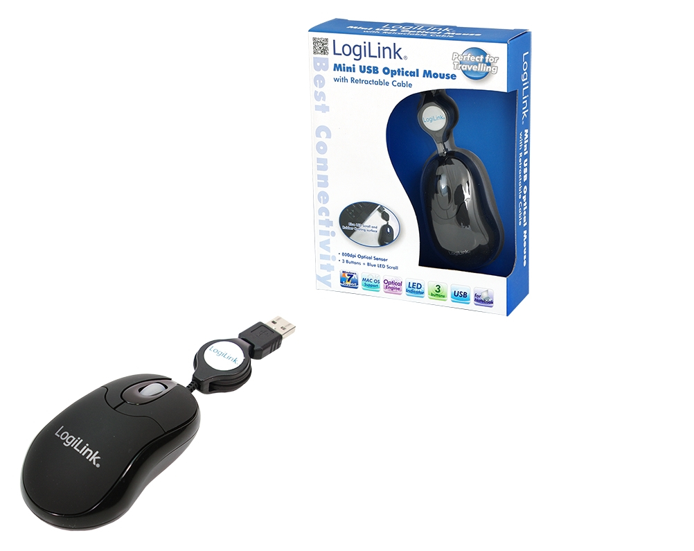 Maus LogiLink Optical Retractable Mouse