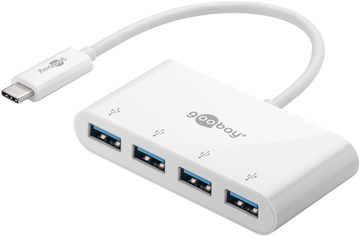 USB-Hub Goobay USB Type-C 4-Port USB3.0 weiß