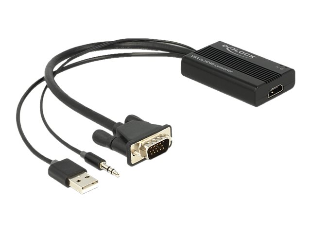 Videokonverter DeLock VGA/Audio (3,5mm Kl.) auf HDMI