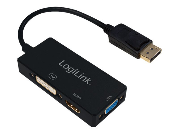 Adapter LogiLink DisplayPort DP-m/VGA-f HDMI-f DVI-D-f 4K